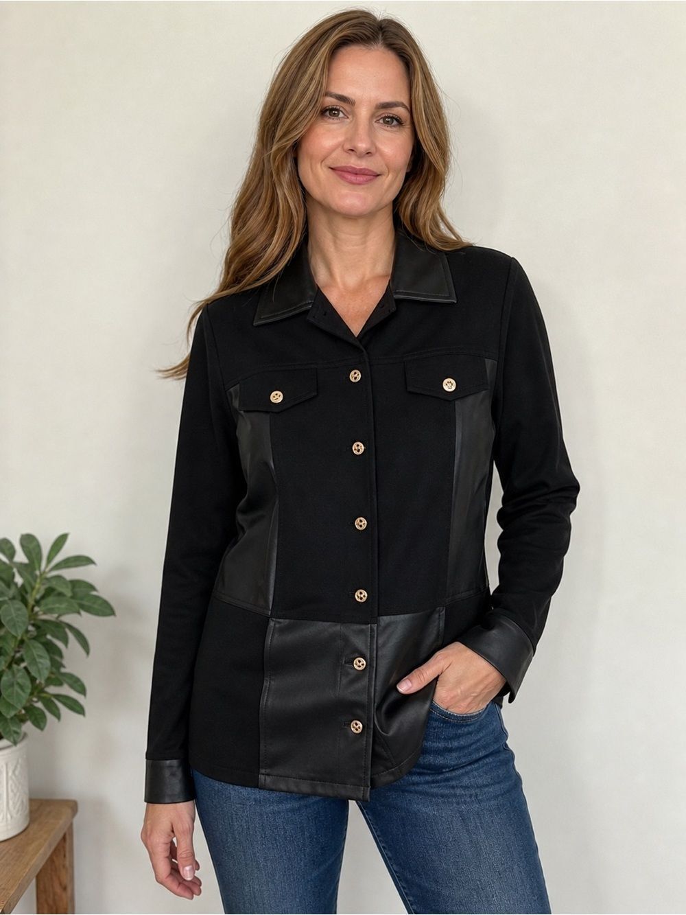 St. John Sport by Marie Black Blazer with Gold Buttons